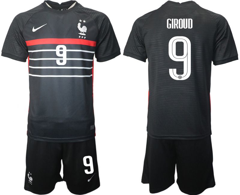Men 2022 World Cup National Team France home black 9 Soccer Jersey